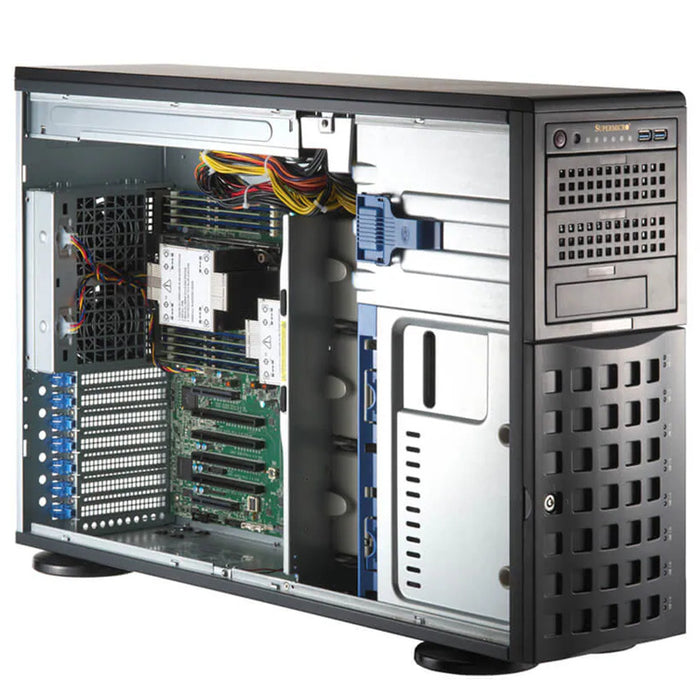 Supermicro 741P-TRT CTO Tower Server 1x Xeon Silver 4510 12C/24T 2.4GHz 32GB RAM (1x 32GB RDIMM) 1x 2.5" 480GB PM893 SATA SSD