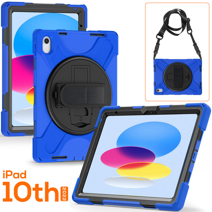 NZSTEM For iPad 10.9 Blue Tough Cover Shock Proof Case Fit 10th 2022 Shock Proof Tough Case Cover Protector with Stylus / Pencil Holder Designed by NZSTEM