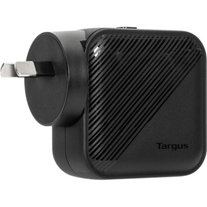 Targus 65W GaN Wall Charger - 1x USB-C & 1xUSB-A with International Travel Plugs Travel-Friendly with Interchangeable Global Plugs (Works in over 140 Countries in Americas / Europe / Asia / Australia)