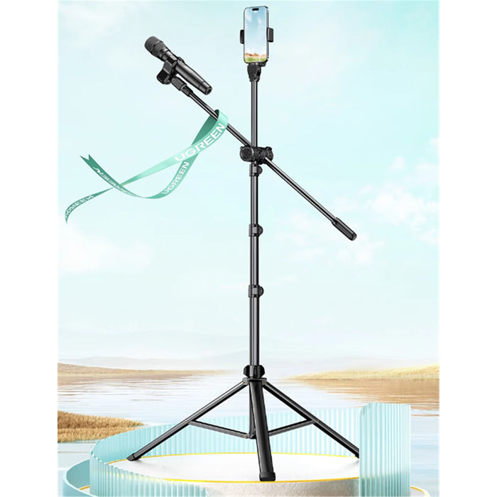 UGREEN LP679 Phone & Microphone Tripod Floor Stand Fits for 4-7.2" Phone - 72-180cm Height Adjustable