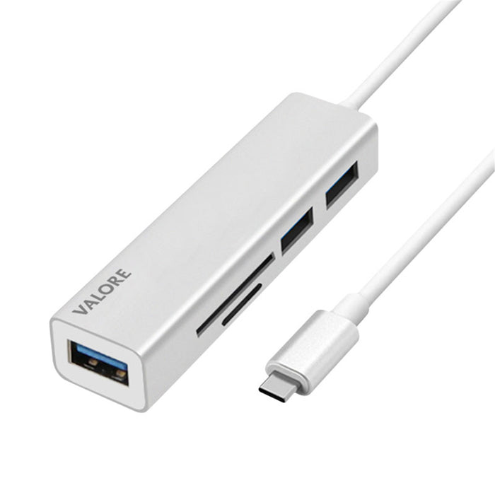Valore USB-C Combo Hub - Silver 3 Port USB 3.0