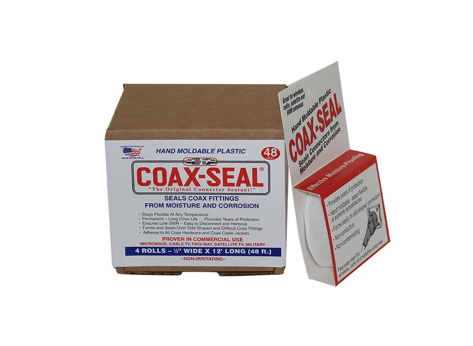 Coax-Seal Hand Moldable Weatherproofing Tape (4 Pack - 1/2in wide)