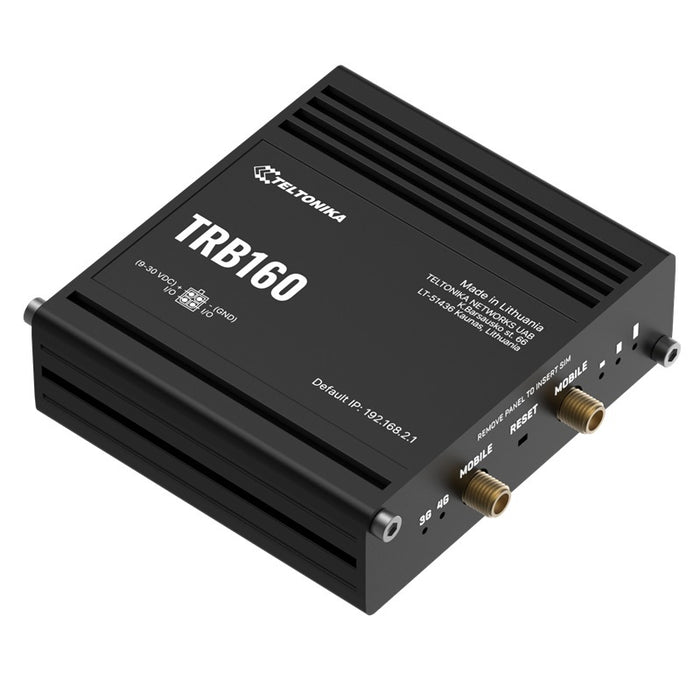 Teltonika TRB160 Industrial Gigabit Ethernet to 4G LTE Cat 6 IoT gateway