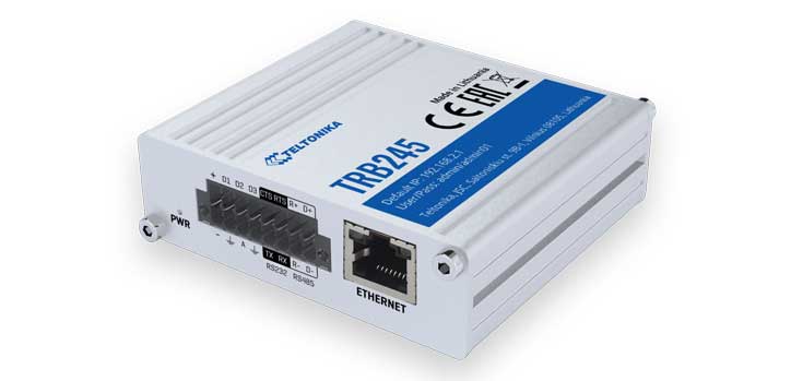 Teltonika TRB245 Cellular All-In-One Industrial M2M 4G/LTE Cat 4 Gateway with GPS, RS232, RS485 and I/O