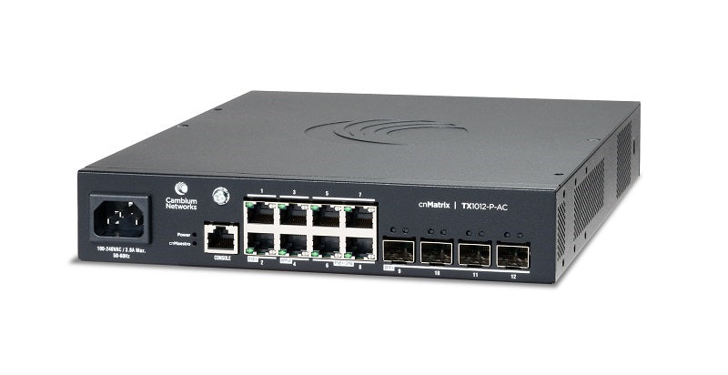 Cambium cnMatrix TX1012-P-AC 12-Port Gigabit AC Powered PoE WISP Tower Switch