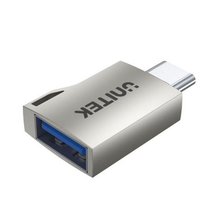 Unitek A1025GNI  USB-C to USB-A Ultra-Tiny    Adaptor with EasyGripDesign.SupportsSuperspeed5Gbps.Built Tough with Zinc-Alloy Housing & Keychain Eye. Supports QC3.0 & Up to 9V/2A C