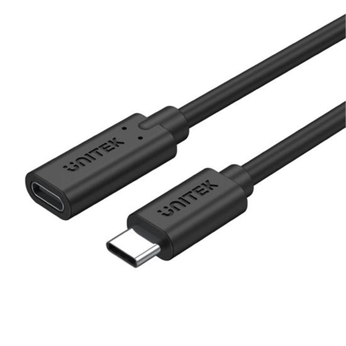 Unitek C14086BK-1M 1m USB-C 3.1 Male to Female Extension Cable. Supports up to 4K 60Hz100W/20V 5A PowerDelviery and 10Gbps Transfer Rate. Backwards Compatible with USB 3.0/2.0/1.1. Plug and Play