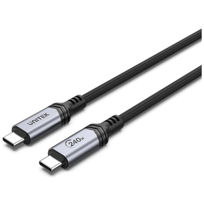 Unitek C14110GY-2M USB-C to USB-C Cable - 2M Supports Thunderbolt 3 - 240W Super Speed Fast Charging - Does not Support Video Out