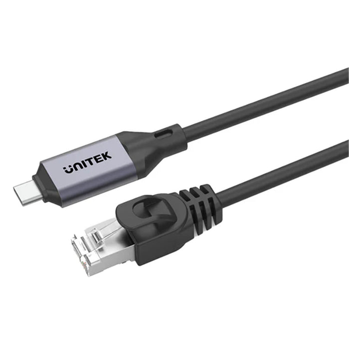 Unitek C18148AGY01-1M USB-C to RJ45 High-Speed 1Gbps Ethernet Cable - 1m Connect your PC DirecttoRouter Modem or Network Switch. Plug & Play Supports Thunderbolt 3/4. Supports 1000/100/10 Mbps.