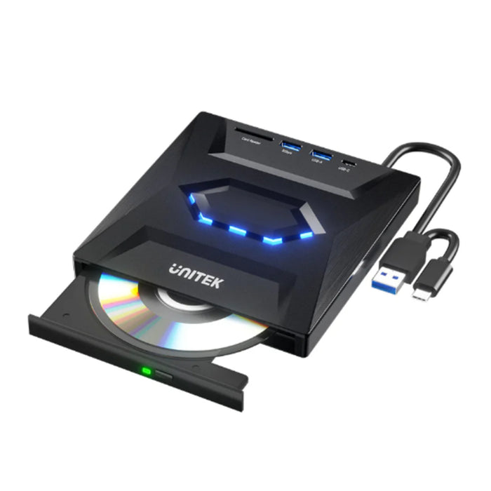 Unitek 5-in-1 External Optical Drive with USB Hub