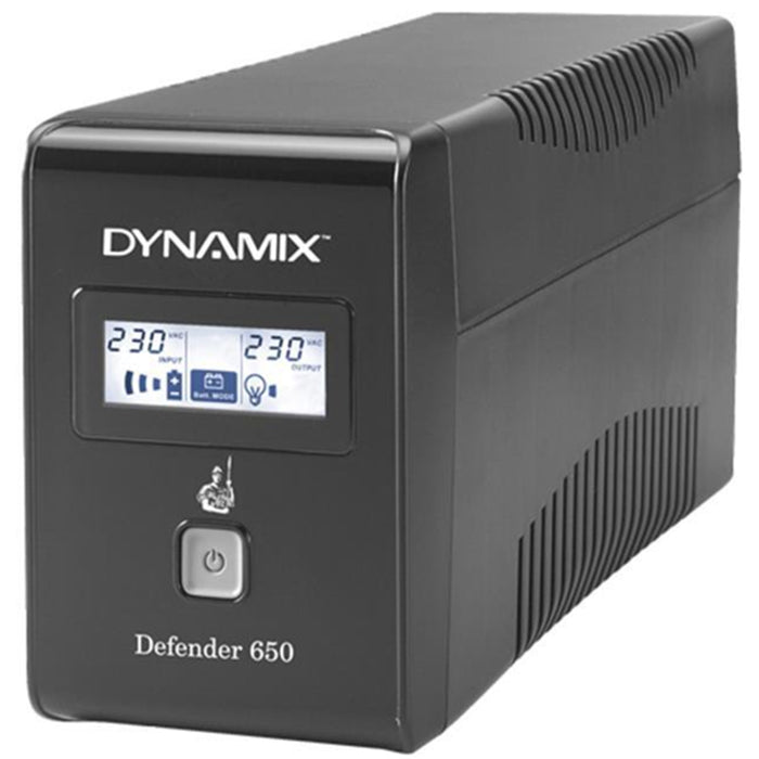 Dynamix Defender 650VA (390W) Line Interactive UPS 936 Joules Surge Protection 2x NZ Power Sockets Netguard Smart Monitoring Software USB Cable Included - 2 Year Warranty