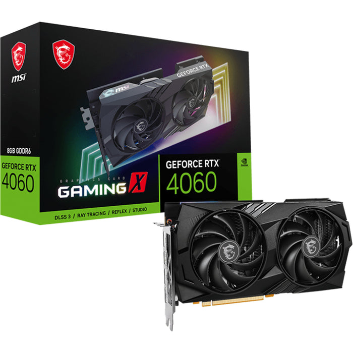 MSI NVIDIA GeForce RTX 4060 GAMING X 8G 8GB OC GDDR6 Graphics Card 2 Slot - 1x 8 Pin Power - Mimimum 550W PSU