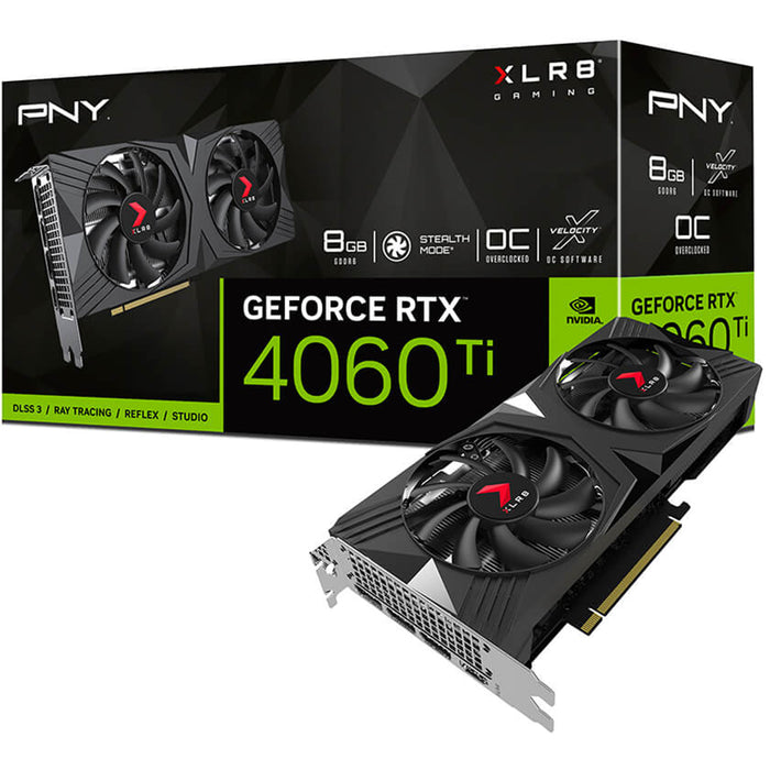 PNY NVIDIA GeForce RTX 4060 Ti VERTO 8GB GDDR6 Graphics Card Dual Slot - 1x 8 Pin Power - Minimum 550W PSU