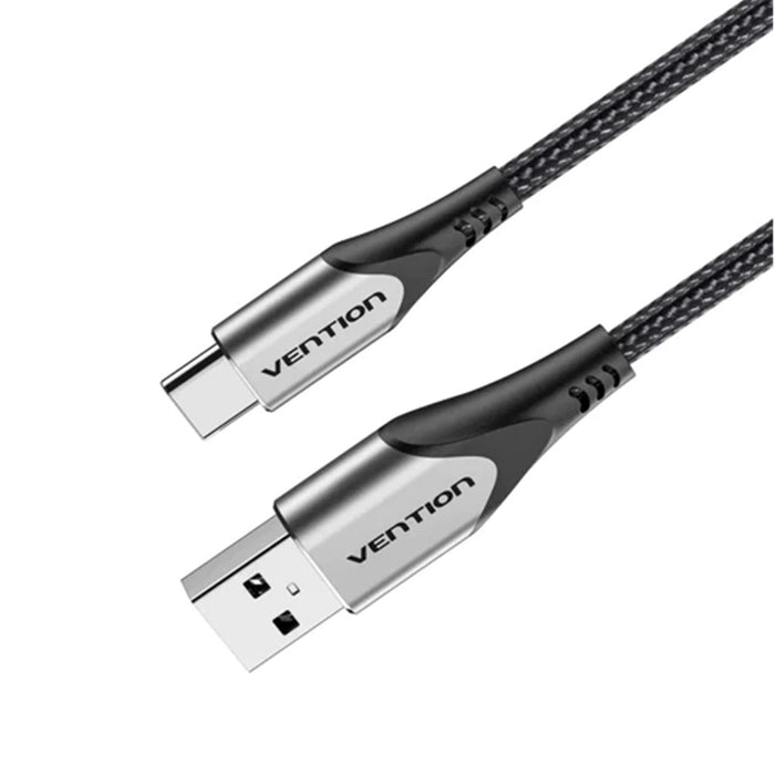 Vention CODHH  Cotton Braided USB 2.0 A Male to C Male 3A Cable 2M Gray Aluminum Alloy Type