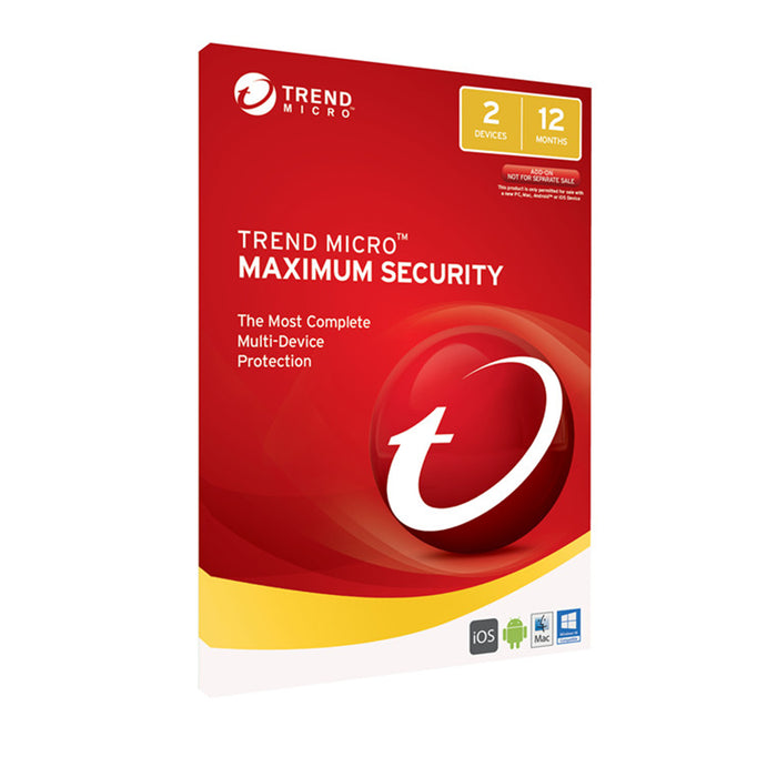 Trend Micro OEM TICEWWMFXSBJEO Maximum Security Multi-Device 2 Devices 1 year Subscription Add-On