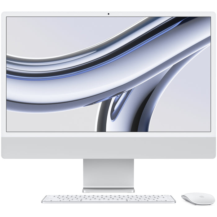 Apple iMac 24" 4.5K Retina Display with Apple M3 Chip - Silver 16GB RAM - 512GB Storage - 8 Core CPU - 10 Core GPU - Gigabit Ethernet - Magic Keyboard with Touch ID - Magic Mouse