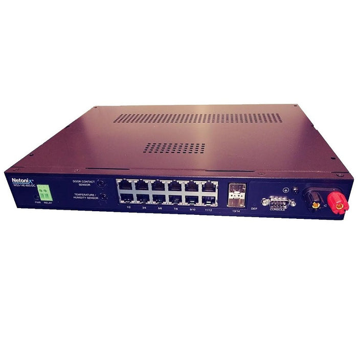 Netonix WS3-14-600-DC WISP Switch with 12 1Gbps Ethernet PoE ports and 2 SFP+ Ports 600Watt DC powered 9-72VDC