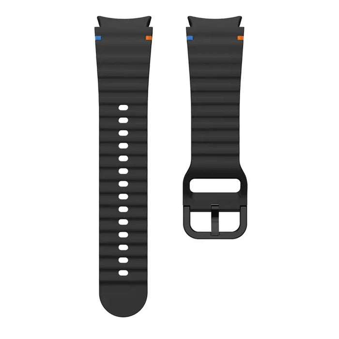 Silicone Galaxy Watch 7 Strap 20mm (S/M) - Black Compatible with Galaxy Watch6 / 5 / 4 Series