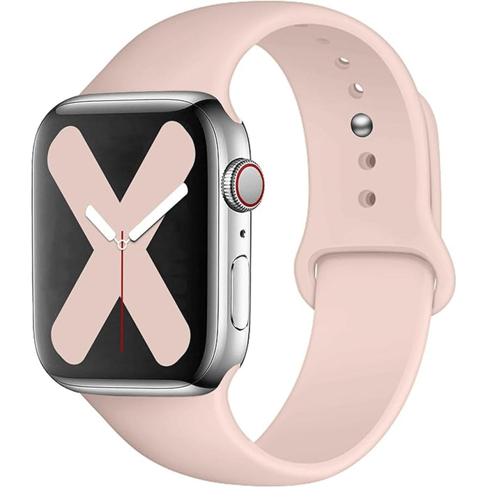 41mm/40mm/38mm Pink Sand Silicone Sport Band for Apple Watch includes S/M and M/L bands - Compatible with Apple Watch Series 10/9/8/7/6/SE/5/4/3/2/1