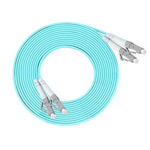 Fibre Optic Duplex Patch Cord 50/125µm Multi-mode OM3-300 LC-LC 1m Aqua