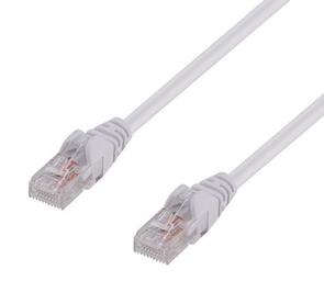 1m Cat6 White UTP Patch Lead (T568A) 250MHz Slimline Snagless