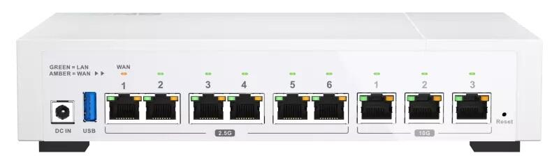 9-Port High Speed Router with 3x 10GbE 6x 2.5GbE ports QuWAN VPN