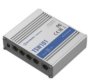 5-Port GigE Switch 9-30V Power In 4x 802.3af/at PoE out