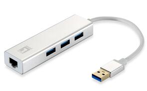 Gigabit USB Network Adapter with 3-port USB 3.0 Hub